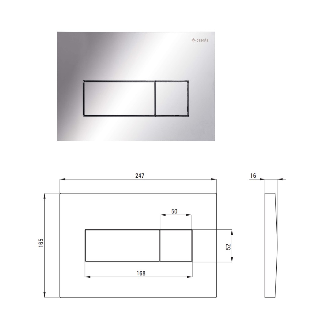 Инсталляция для унитаза Deante, кнопка хром арт. CST_X50X