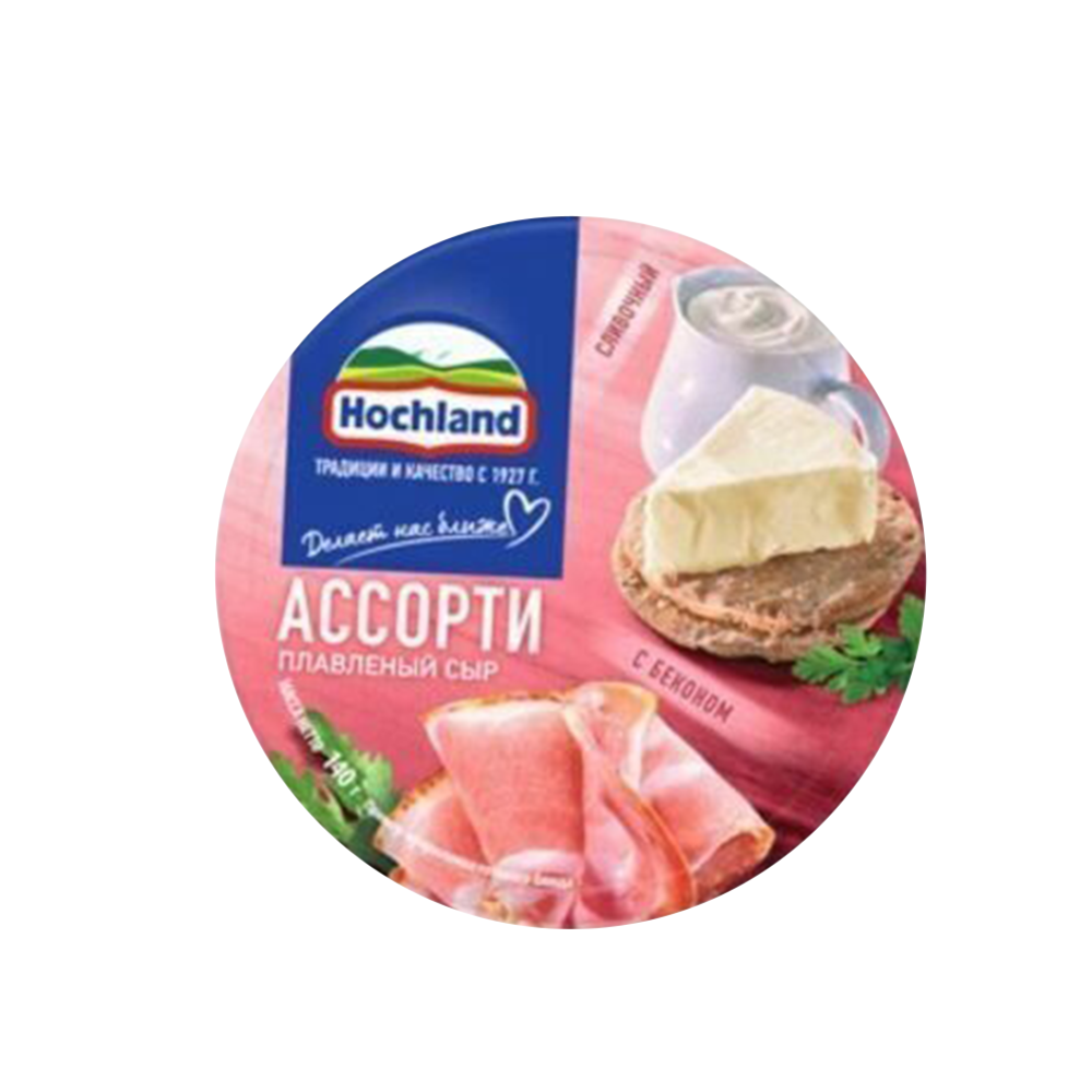 Сыр плавленый «Hochland» сливочный с беконом, 50%, 140 г #0