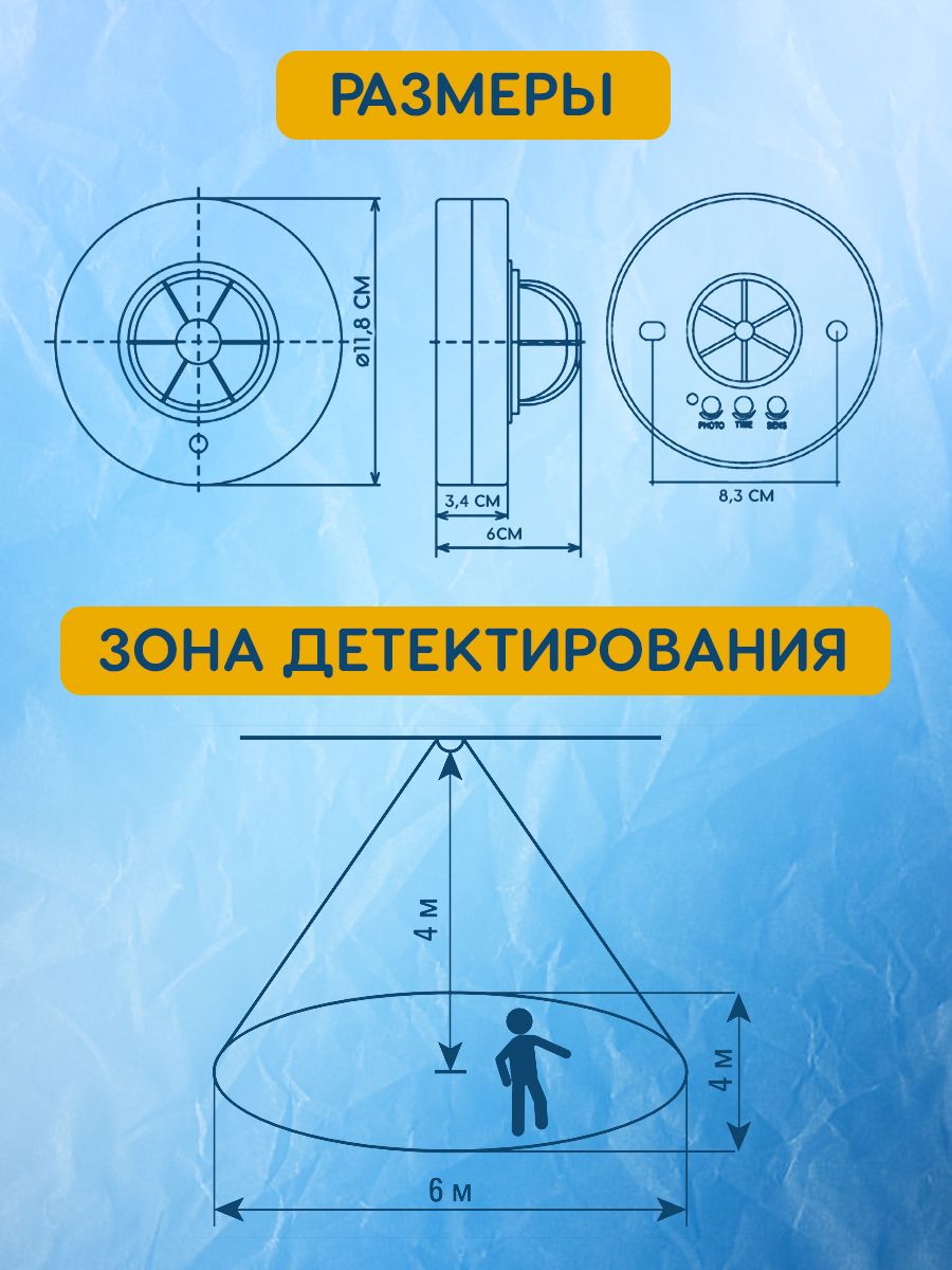 ИК датчик движения потолочный 1200Вт 360гр. до 6м IP20 MS-28A EKF dd-ms-28A