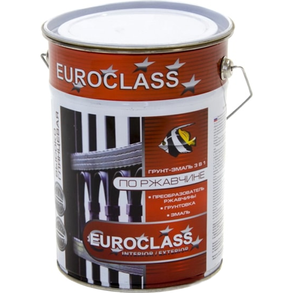 Грунт-эмаль «Euroclass» по ржавчине, светло-серый RAL 7004, 6 кг