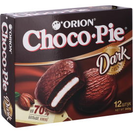 Печенье-бисквит «Choco Pie Orion» Дарк Какао, 12х30 г