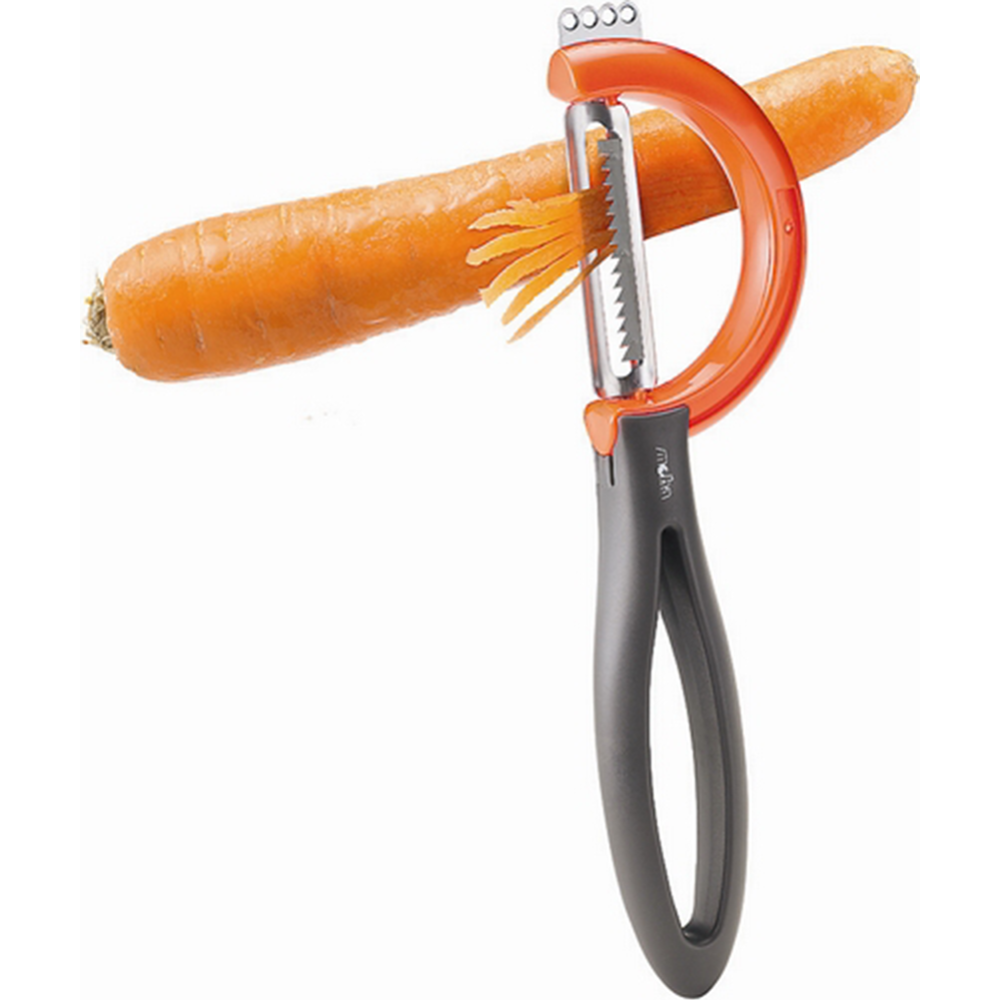 Нож для чистки овощей «Moha» Reverso Julienne, крупные зубцы, оранжевый