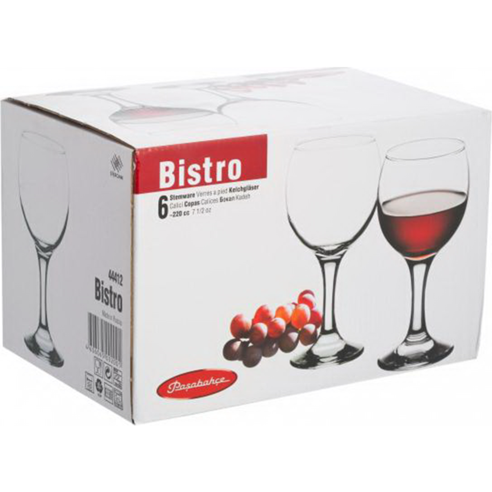 Набор бокалов «Pasabahce» Bistro, для красного вина, 220 мл, 6 шт