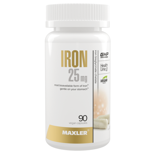 Железо Maxler Iron 25 mg Bisglycinate Chelate 90 vegan caps