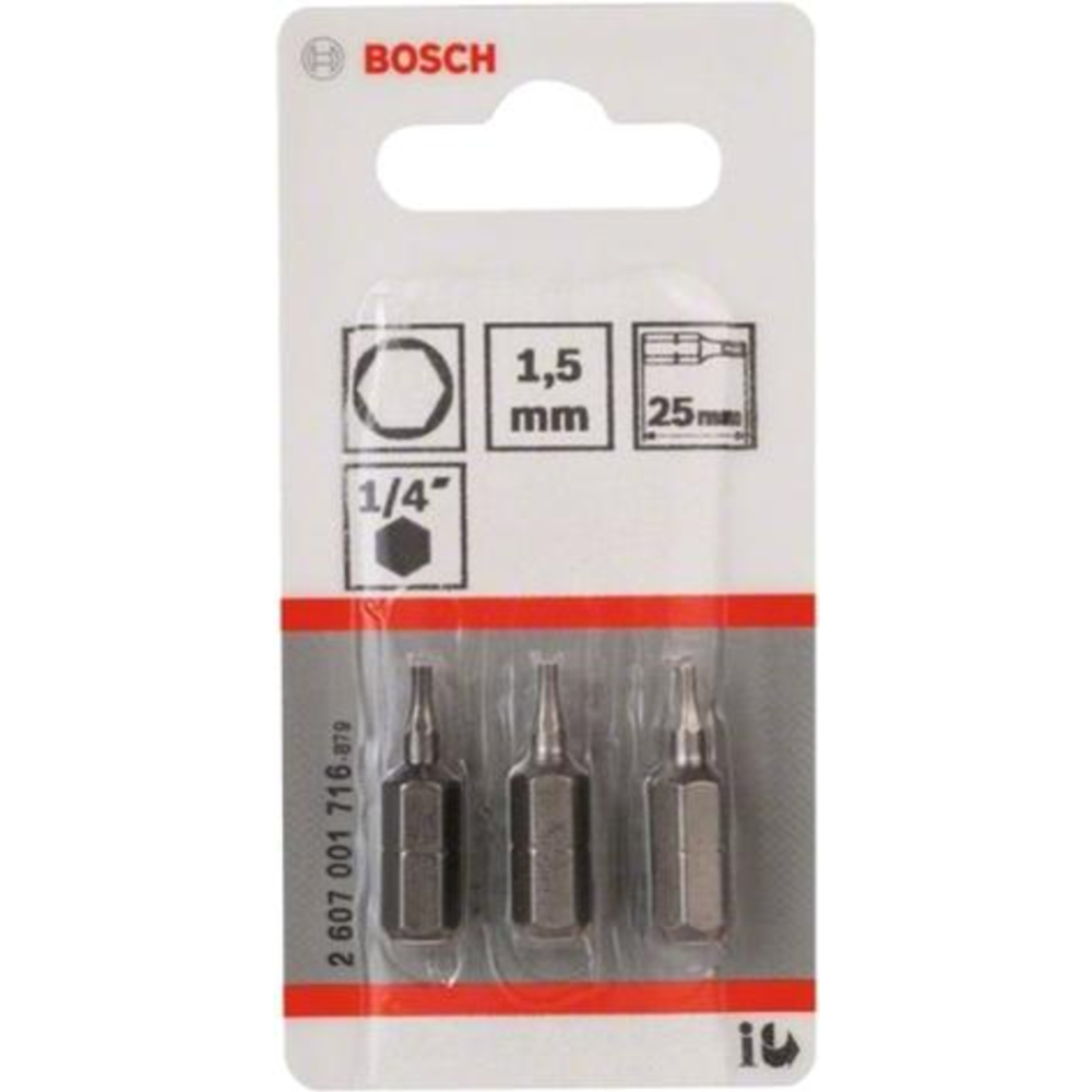 Набор бит «Bosch» 2607001716, 3 шт