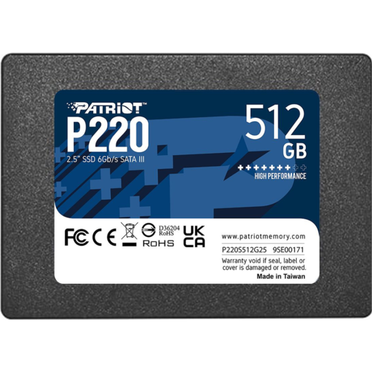 SSD диск «Patriot» P220S512G25, 512Gb