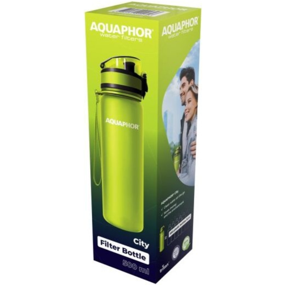 Фильтр-бутылка для воды «Аквафор» Сити, зеленый, 0.5 л
