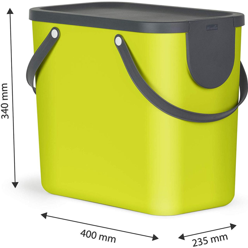 Контейнер для раздельного сбора мусора «Rotho» Albula, лайм, 1024905070, 25 л