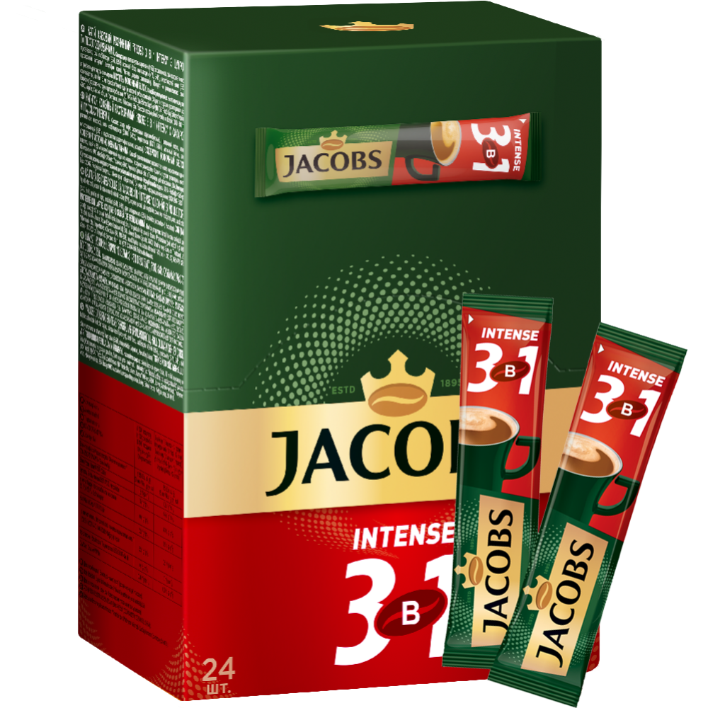 УП.Кофейный напиток порционный «Jacobs» 3в1 Интенс, 24х13.5 г