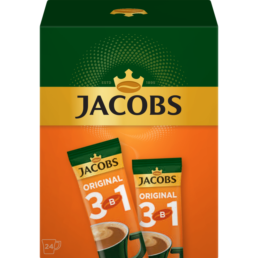 Уп. Кофейный напиток растворимый«Jacobs» Original, 3 в 1, 24х13.5 г