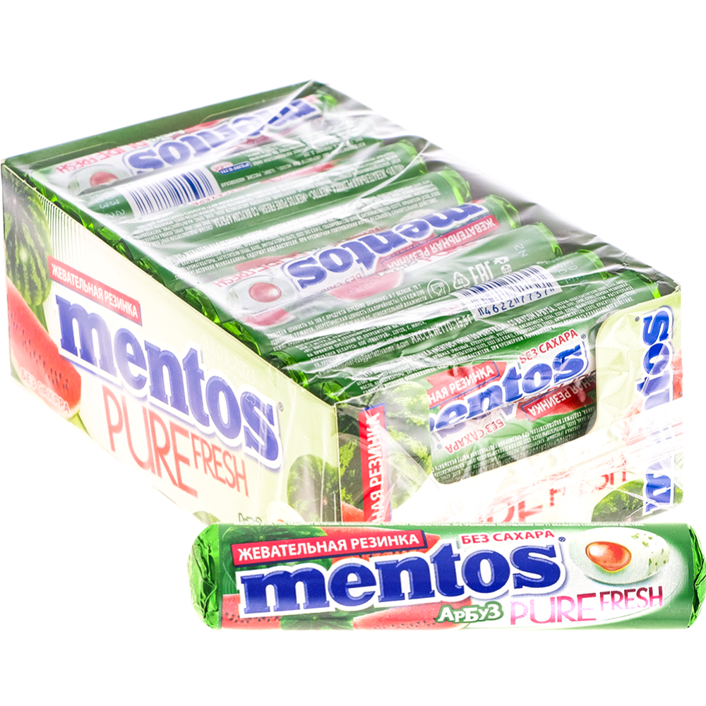 УП.Жевательная резинка «Mentos» со вкусом арбуза, 24х15.5 г