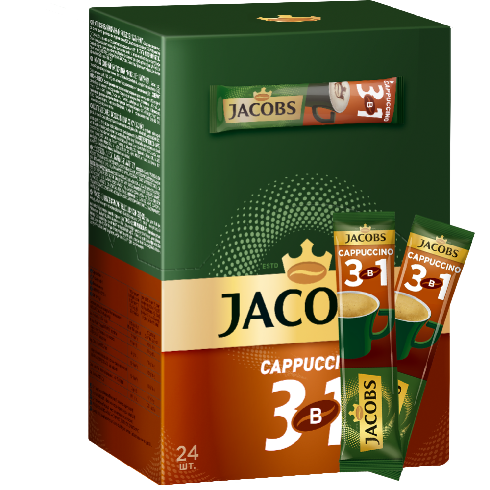 УП.Напиток кофейный «Jacobs» 3в1 Капучино, 24х11 г