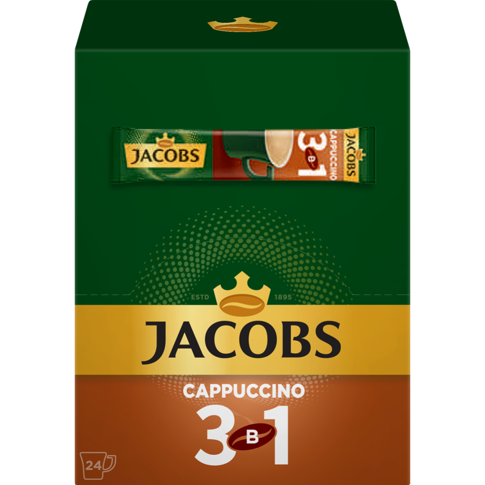 Уп. Кофейный напиток растворимый «Jacobs» 3в1 Капучино, 24х11 г