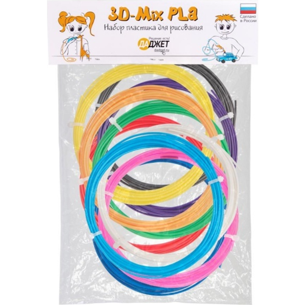 Пластик для 3D печати «Даджет» 3D Mix PLA 10 1.75 мм, KIT RU0121PLA