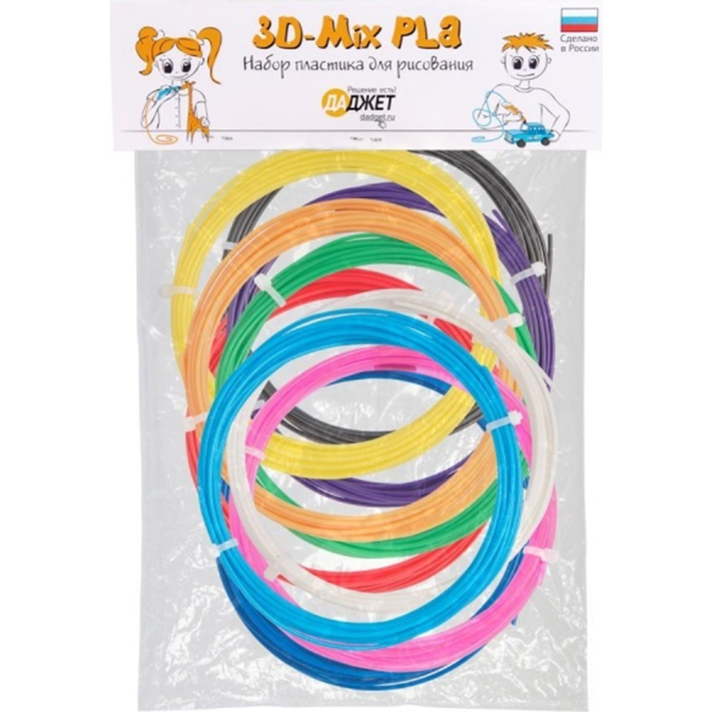 Картинка товара Пластик для 3D печати «Даджет» 3D Mix PLA 10 1.75 мм, KIT RU0121PLA