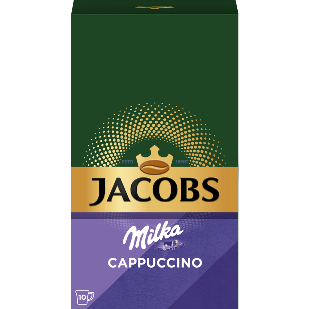 Уп. Кофейный напиток порционный «Jacobs» Милка капучино, с какао-порошком, 10х18г