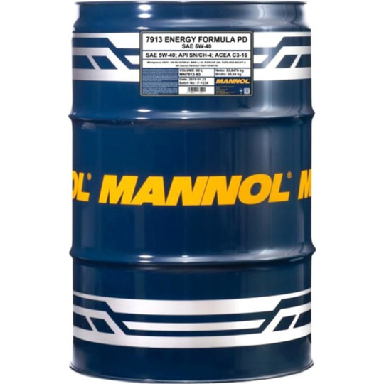 Масло моторное «Mannol» Energy Formula PD, 5W-40, 60 л