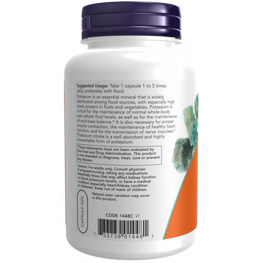 Калий Цитрат Now Foods Potassium Citrate, 180 капс.