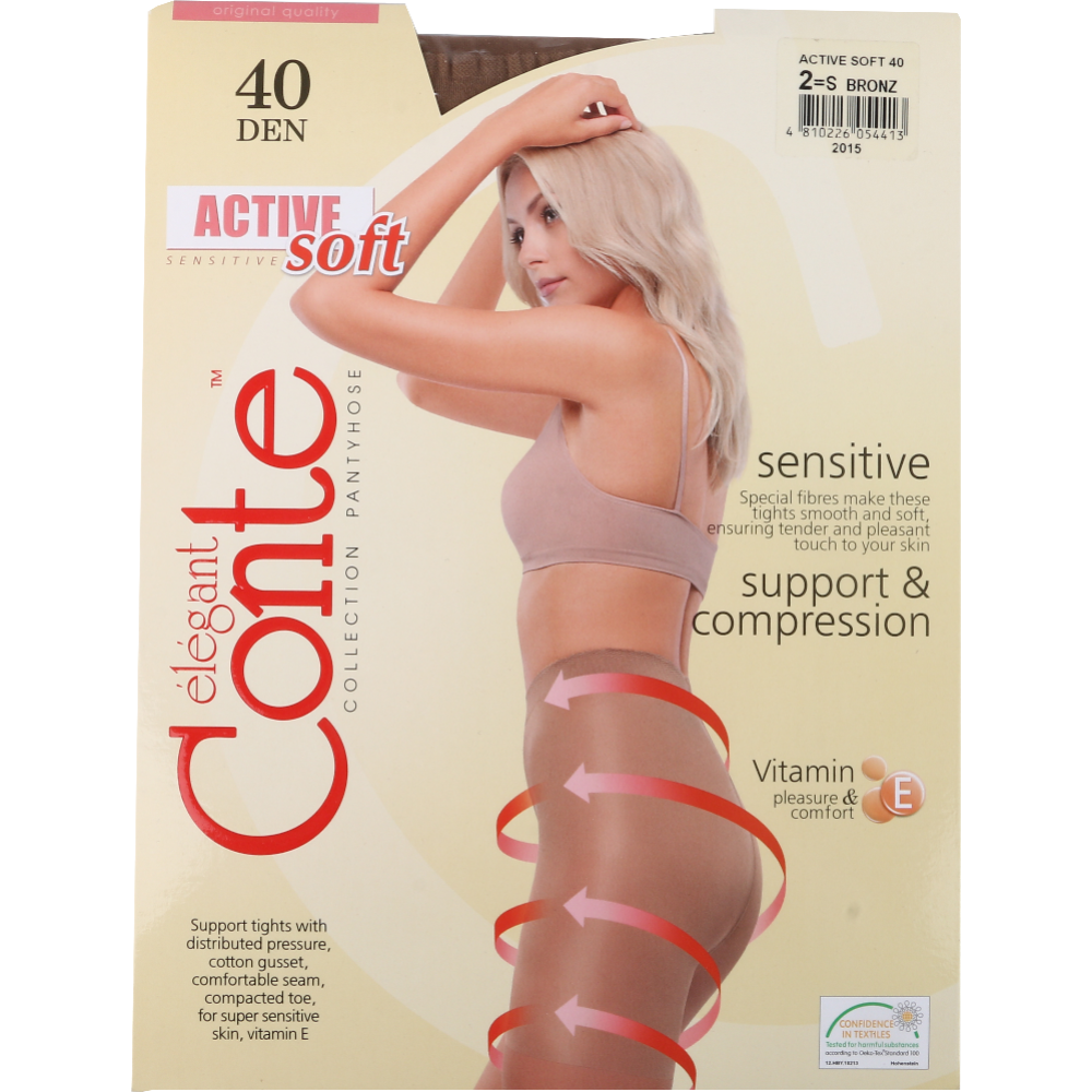 Колготки женские «Conte Elegant» Active Soft, 40 den, размер 2, bronz