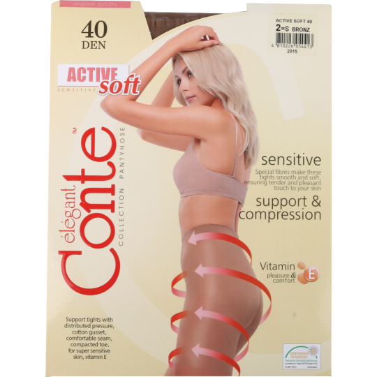 Колготки женские «Conte Elegant» Active Soft, 40 den, размер 2, bronz