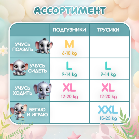 Детские подгузники «Lu-Lu» Diapers, XL №5, 42 шт