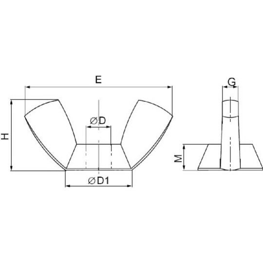 Гайка барашковая «ЕКТ» 61045, 200 шт