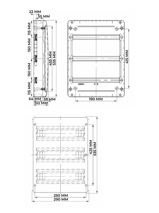 TEKFOR Корпус пластиковый ЩРН-П-36 IP41 белая дверь IEK TF5-KP13-N-36-41-K01-K01