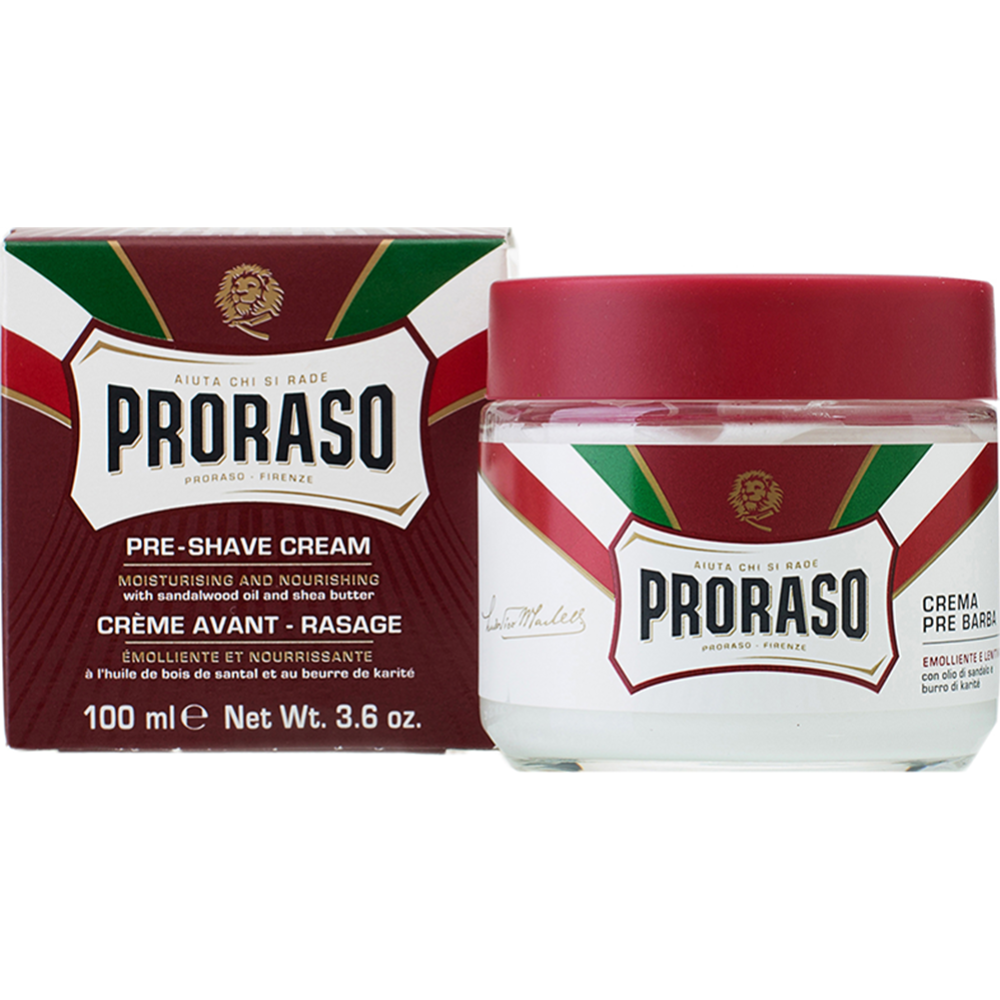 Крем до бритья «Proraso» питательный, с маслом сандала и маслом ши, 100 мл