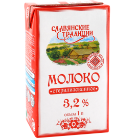 Молоко «Славянские традиции» стерилизованное, 3.2%