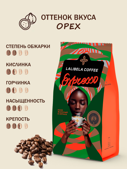 Кофе в зернах "LALIBELA COFFEE ESPRESSO" 250 г