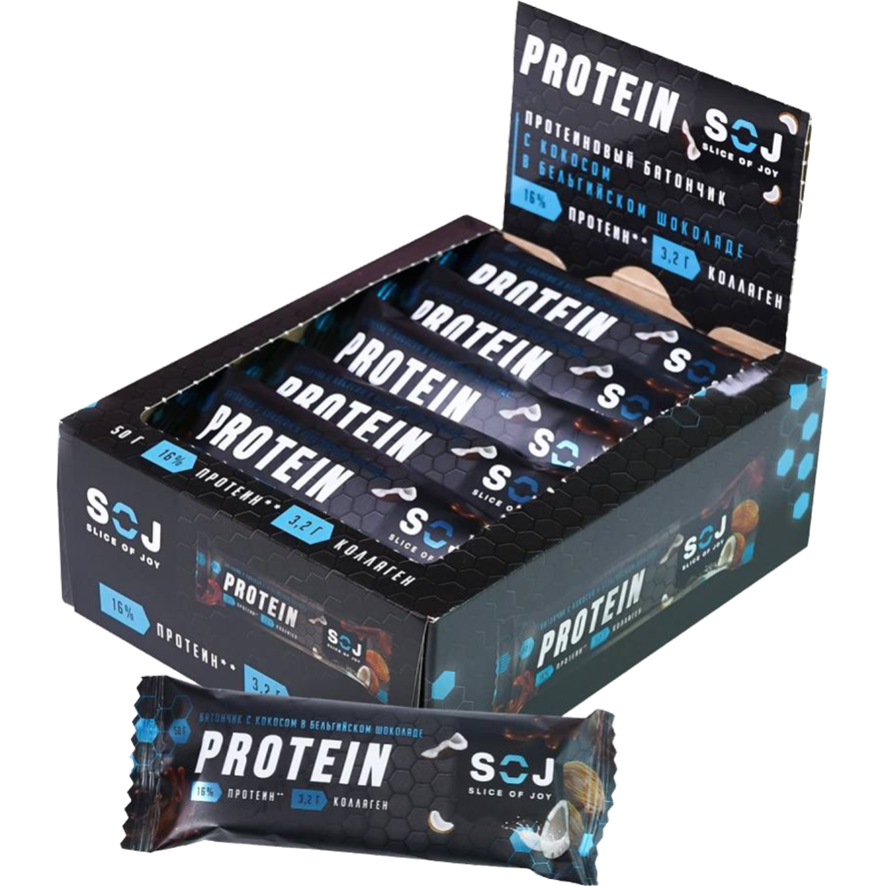 Протеиновый батончик «SOJ» Protein, кокос, 50 г