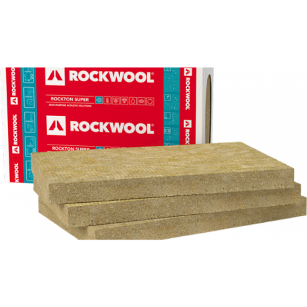 Вата минеральная «ROCKWOOL» ROCKTON SUPER 100x61x10 см, 6 шт