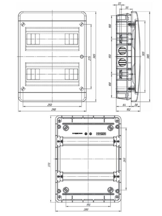 TEKFOR Корпус пластиковый ЩРВ-П-24 IP41 белая дверь IEK TF5-KP13-V-24-41-K01-K01