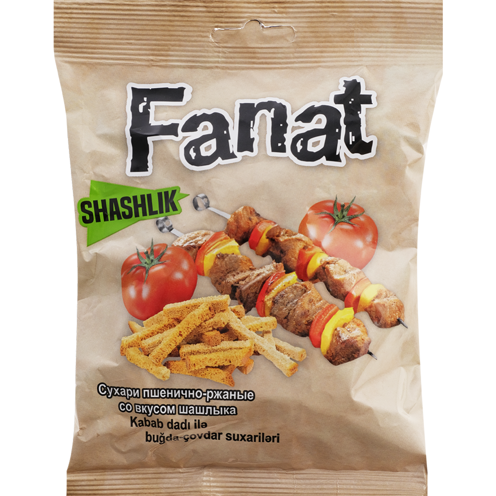 Сухарики пшенично-ржаные «Fanat» со вкусом шашлыка, 60 г #0