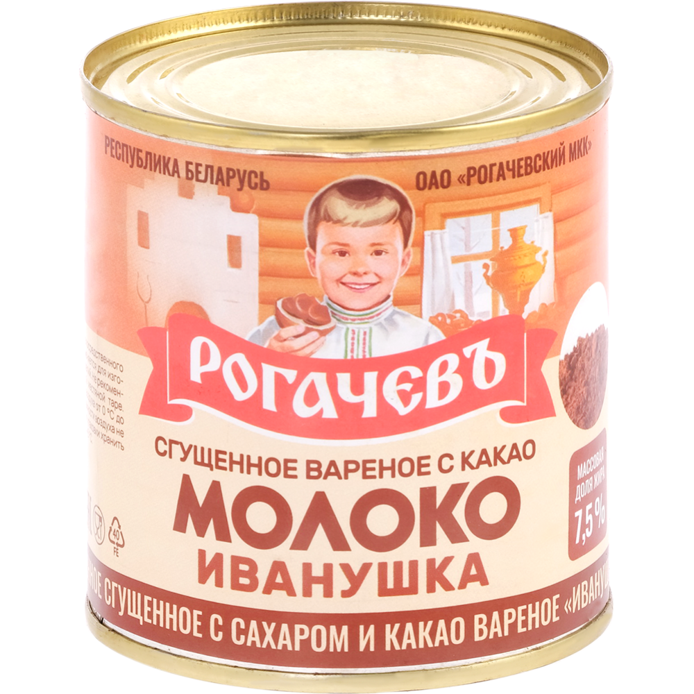 Ва­ре­ное сгу­щен­ное молоко «Ро­га­чевъ» Ива­нуш­ка, с какао 7.5%, 360 г
