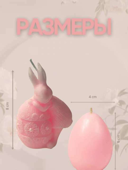 Подарочный набор свечей Пасхальный кролик (девочка), розовый