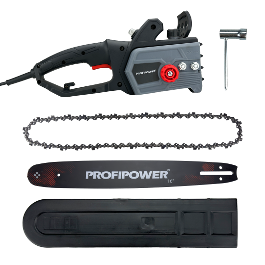 Сетевая пила цепная ProfiPower PEC-2200, 16", 2200 Вт, с механической подачей масла