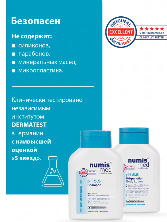 Шампунь + Лосьон для тела, 400 мл Numis Med (арт. 40213040/40213050)