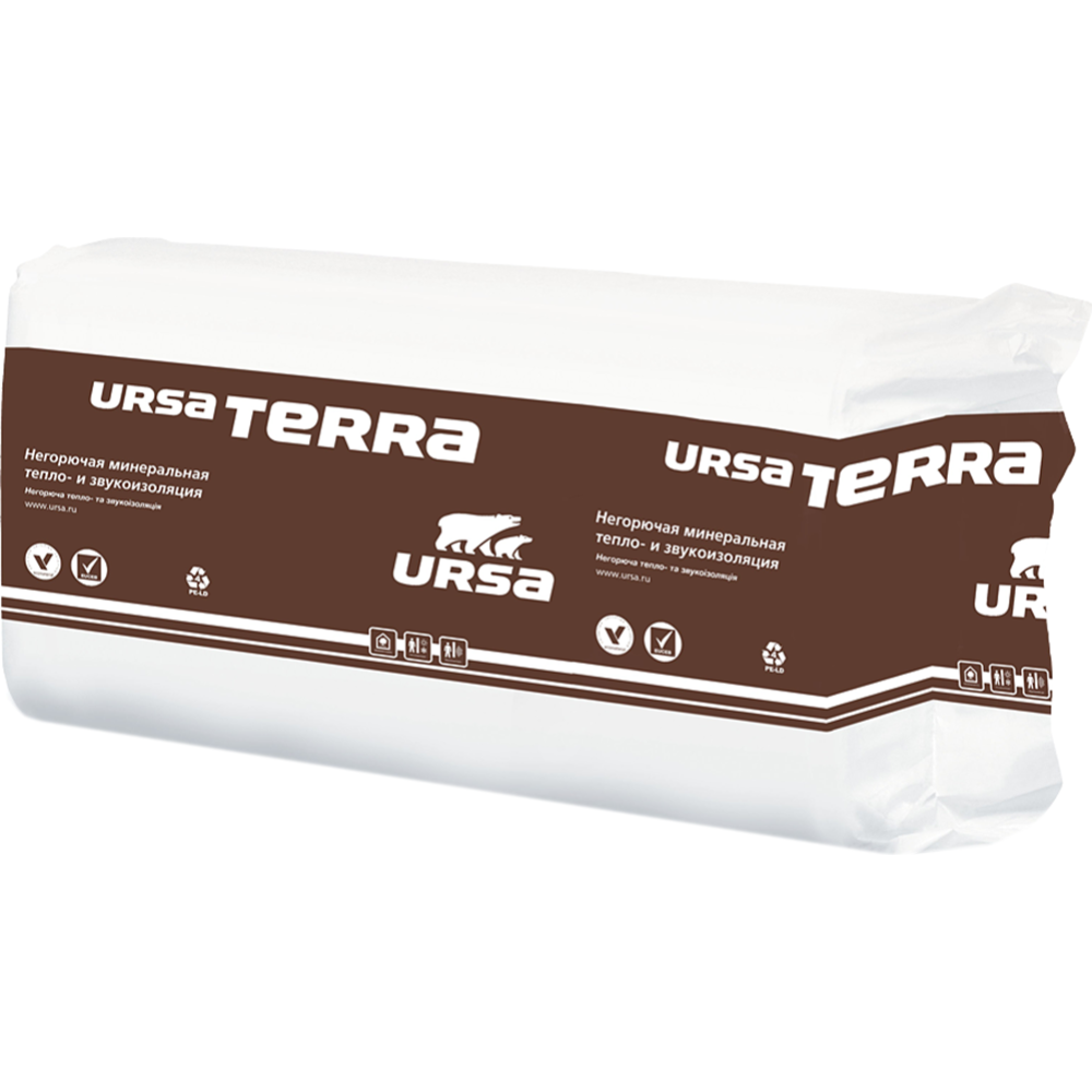 Вата минеральная «Ursa» Terra 37 PN, 125x61x10 см, 10 шт