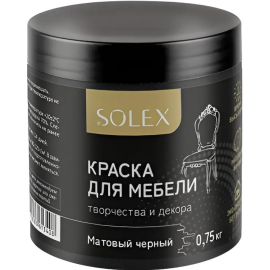 Краска для мебели «Solex» черный матовый, 750 мл