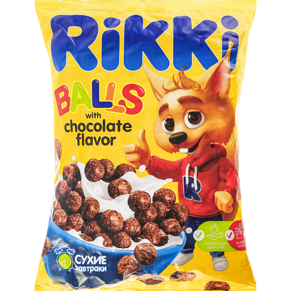 Сухой завтрак «Rikki» шарики со вкусом шоколада, 200 г #0