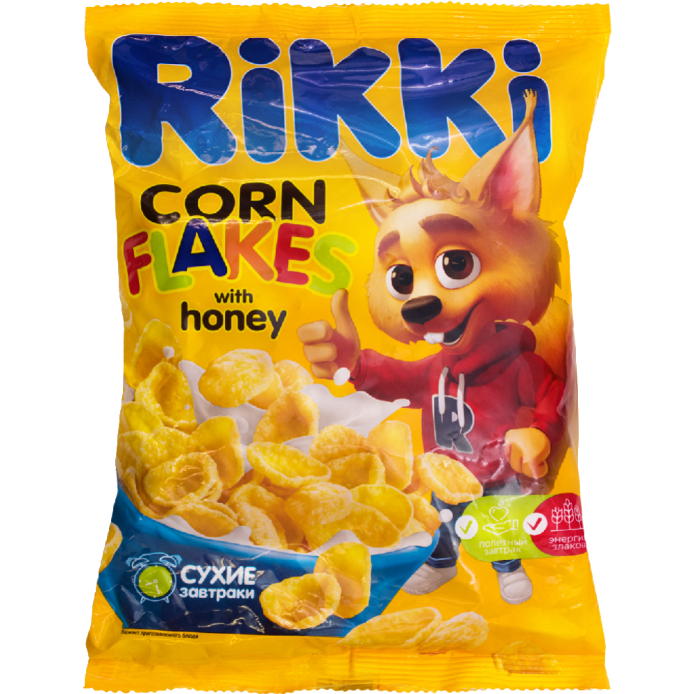 Сухой завтрак «Rikki» Хлопья кукурузные с медом, 275 г