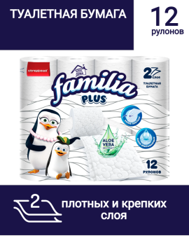 Туалетная бумага  Familia PLUS 2слоя, 12шт