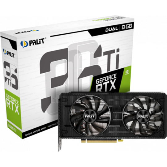 Видеокарта «Palit» RTX 3060 Ti Dual OC V1 8G GDDR6 256bit, NE6306TS19P2-190AD