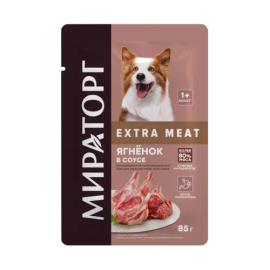 Консерв. корм для взрослых собак "Мираторг" Extra Meat  с ягненком в соусе, 24х85гр. (2,04кг)