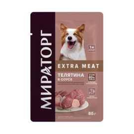 Консерв. корм для взрослых собак "Мираторг" Extra Meat с телятиной в соусе, 24х85гр. (2,04кг)