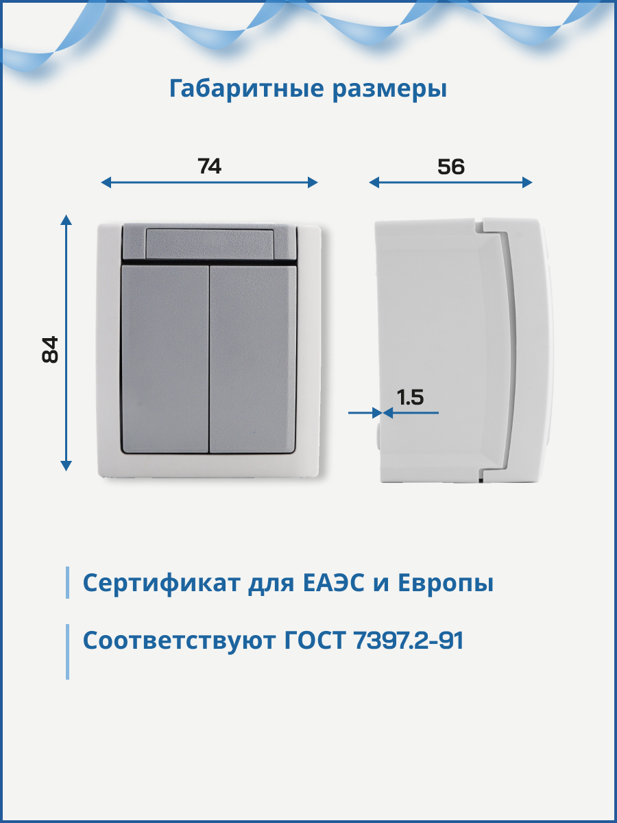 Panasonic Pacific выключатель 2-кл серый