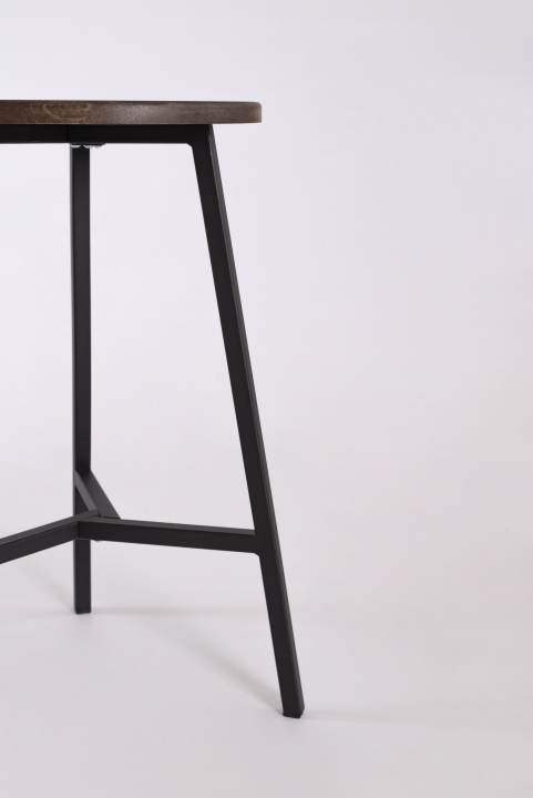 Барный стул из массива дуба "TRH", Н63cm, мореный/черный, STAL-MASSIV
