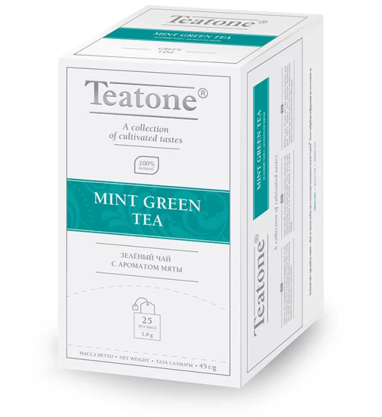 Зеленый чай с мятой, TEATONE, 25шт