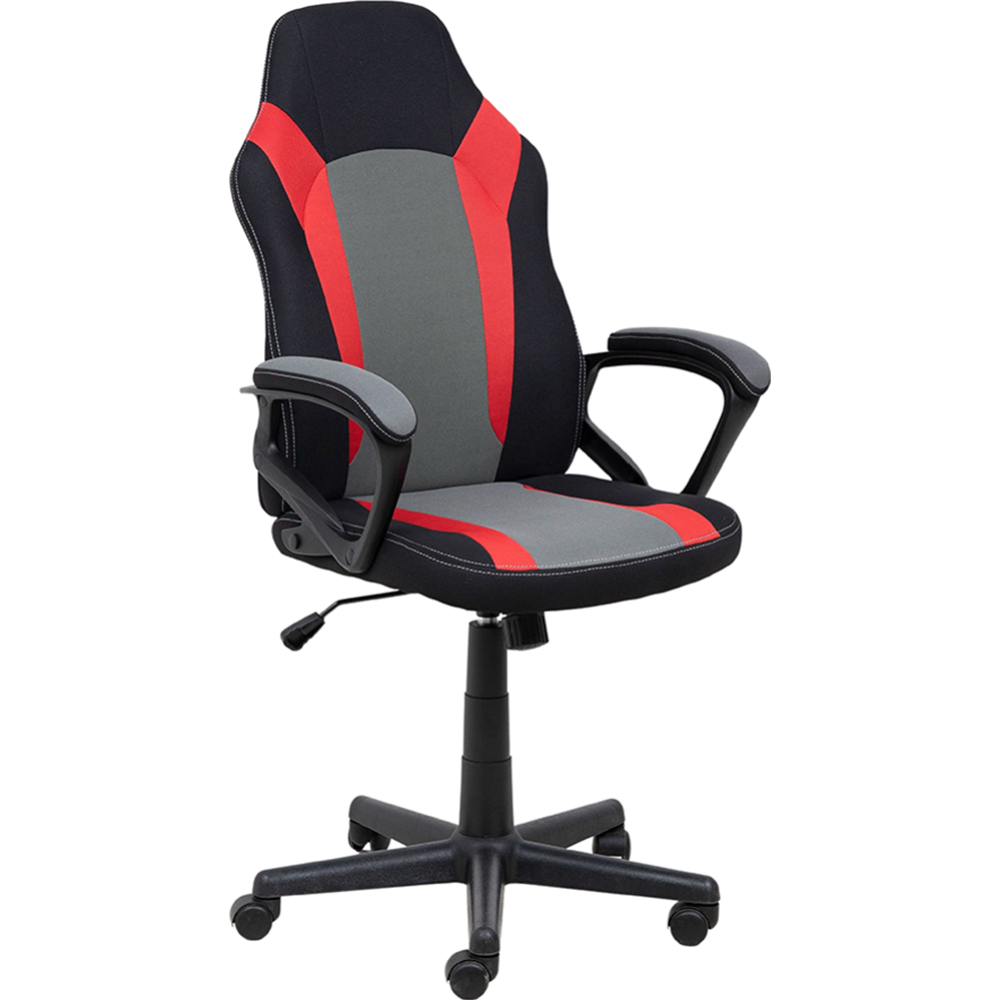 Кресло «AksHome» Flaviy, ткань, черный/серый/красный